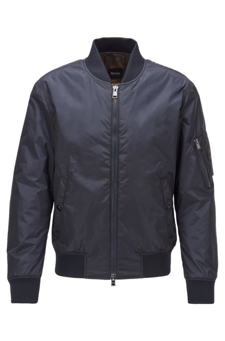Regular-fit blouson-style bomber jacket, Dark Blue