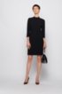 Japanese-crepe dress with stand collar, Black