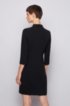 Japanese-crepe dress with stand collar, Black