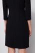 Japanese-crepe dress with stand collar, Black
