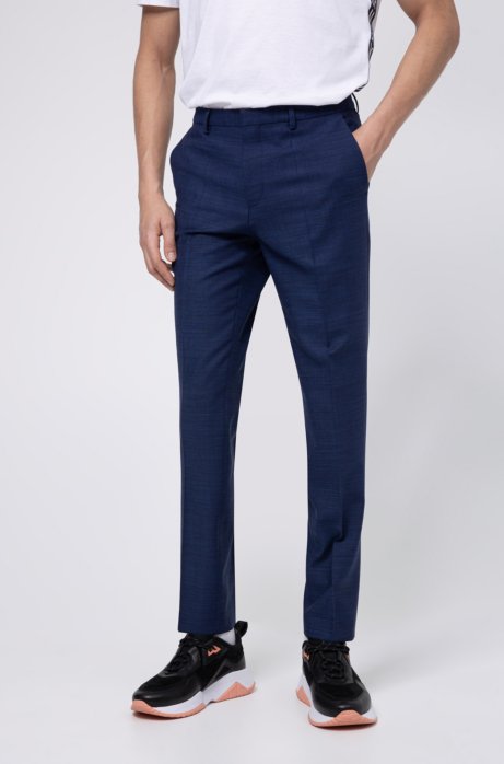 Extra-slim-fit trousers in a virgin-wool blend, Blue