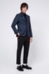 Extra-slim-fit jacket in a micro-patterned wool blend, Blue