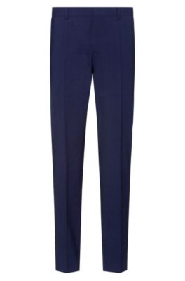 Slim-fit trousers in a super-stretch wool blend, Blue