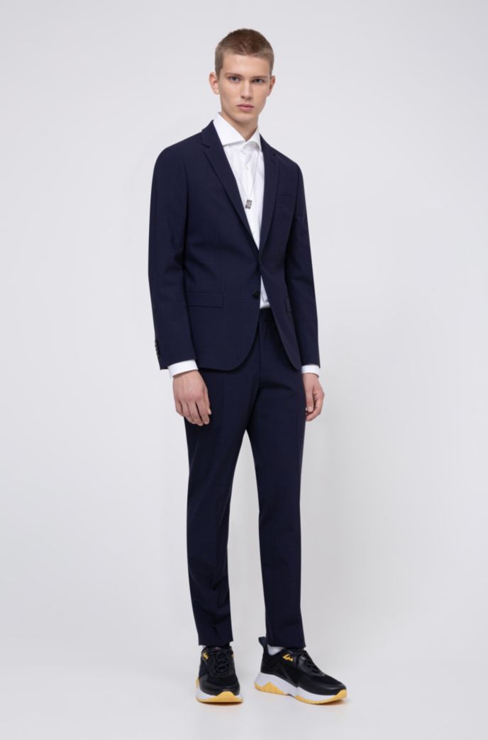 Slim-fit trousers in a super-stretch wool blend
