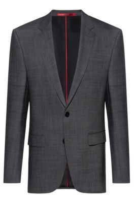 Regular-fit jacket in a virgin-wool blend, Grey