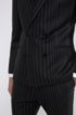 Double-breasted extra-slim-fit jacket in pinstripe wool, Patterned