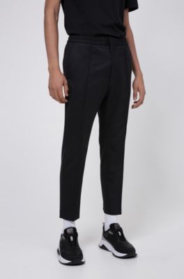 slim fit elasticated waist trousers