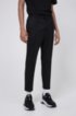 Extra-slim-fit stretch-twill trousers with elasticated waist, Black
