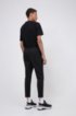 Extra-slim-fit stretch-twill trousers with elasticated waist, Black