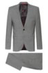 Extra-slim-fit suit in micro-houndstooth virgin wool, Grey