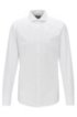 Slim-fit shirt in performance-stretch micro-dobby fabric, White