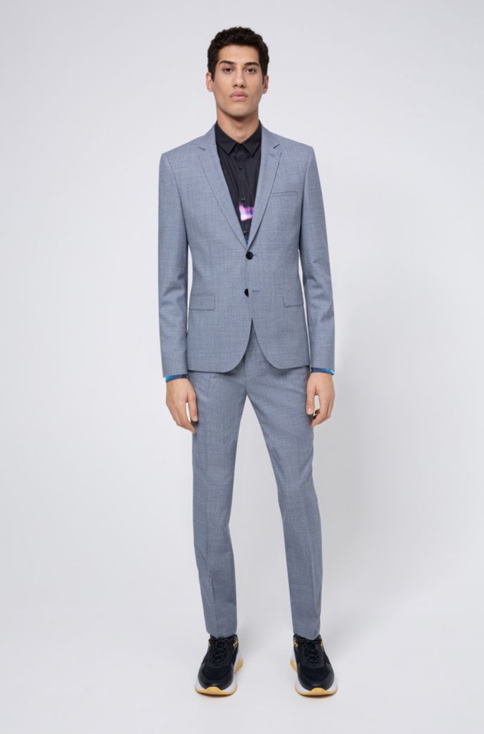 Extra-slim-fit jacket in melange virgin wool