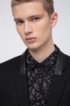 Extra-slim-fit jacket with "HUGO loves Berlin" lining, Black