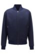 Bomber jacket in melange virgin wool, Dark Blue