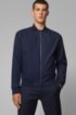 Bomber jacket in melange virgin wool, Dark Blue