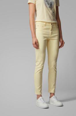 beige cropped jeans