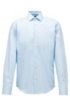 Regular-fit shirt in easy-iron Austrian cotton, Light Blue