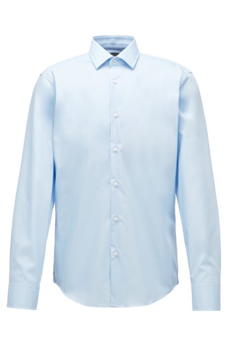 Regular-fit shirt in easy-iron Austrian cotton, Light Blue