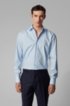 Regular-fit shirt in easy-iron Austrian cotton, Light Blue