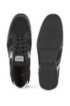 Low-top trainers with mesh and rubberised faux leather, Black