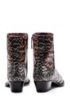 Snakeskin-print booties in calf leather, Patterned