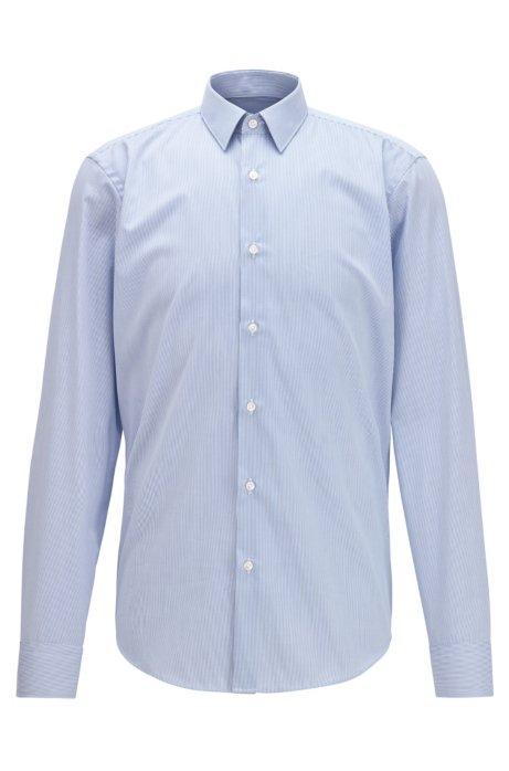Regular-fit striped shirt with aloe vera finishing, Light Blue
