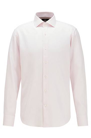 Hugo Boss Regular-fit Shirt In Cotton With Coolest Comfort Finishing In Pink