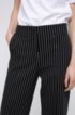 Regular-fit trousers in striped stretch fabric, Black