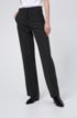 Regular-fit trousers in striped stretch fabric, Black