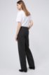 Regular-fit trousers in striped stretch fabric, Black