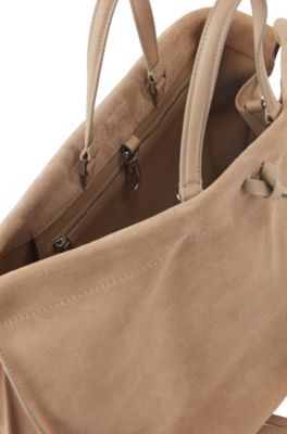 beige suede bag