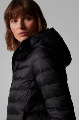 Hooded down jacket with water-repellent 