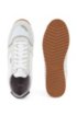 Running-style trainers in mixed materials, White