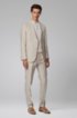 Vegan slim-fit suit in Italian linen, Light Beige