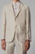 Vegan slim-fit suit in Italian linen, Light Beige