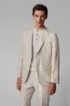 Vegan slim-fit suit in Italian linen, Light Beige