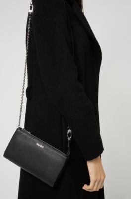 Grainy-leather mini bag with chain strap