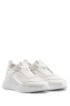 Running-style trainers in tonal nappa leather and mesh, White