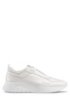 Running-style trainers in tonal nappa leather and mesh, White