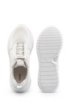 Running-style trainers in tonal nappa leather and mesh, White