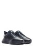 Running-style trainers in tonal nappa leather and mesh, Dark Blue