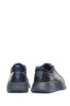 Running-style trainers in tonal nappa leather and mesh, Dark Blue