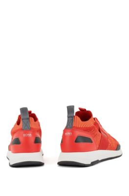 red hugo boss trainers