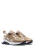 Running-style trainers in nappa leather with mesh details, Beige
