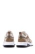 Running-style trainers in nappa leather with mesh details, Beige