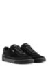 Tennis-style nubuck trainers with tonal sole and laces, Black