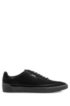 Tennis-style nubuck trainers with tonal sole and laces, Black