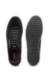 Tennis-style nubuck trainers with tonal sole and laces, Black