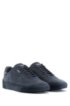 Tennis-style nubuck trainers with tonal sole and laces, Dark Blue