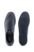 Tennis-style nubuck trainers with tonal sole and laces, Dark Blue